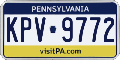 PA license plate KPV9772