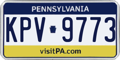 PA license plate KPV9773