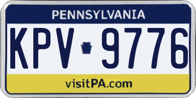 PA license plate KPV9776