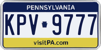 PA license plate KPV9777