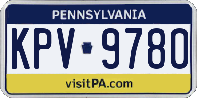 PA license plate KPV9780