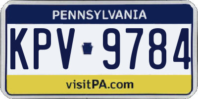 PA license plate KPV9784