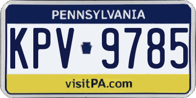 PA license plate KPV9785