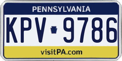 PA license plate KPV9786