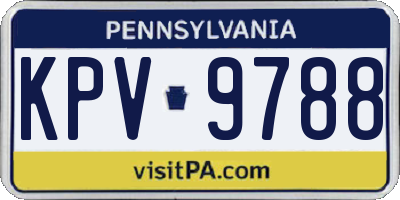 PA license plate KPV9788