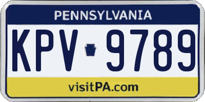 PA license plate KPV9789