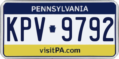 PA license plate KPV9792