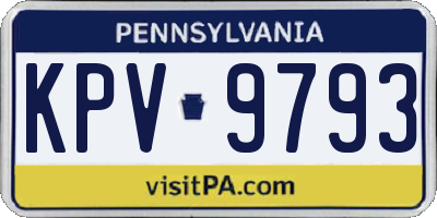 PA license plate KPV9793