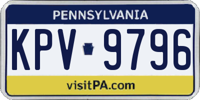 PA license plate KPV9796