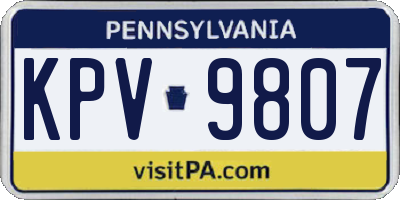 PA license plate KPV9807