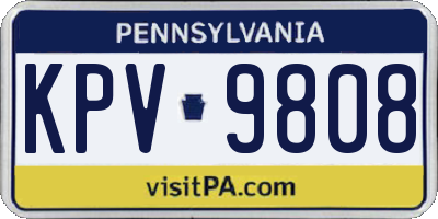 PA license plate KPV9808