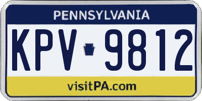 PA license plate KPV9812