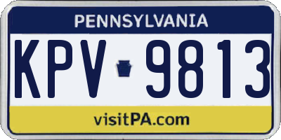 PA license plate KPV9813