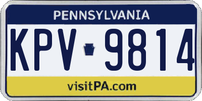 PA license plate KPV9814