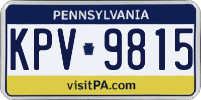 PA license plate KPV9815