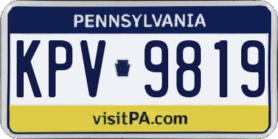 PA license plate KPV9819