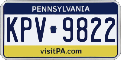 PA license plate KPV9822