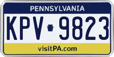 PA license plate KPV9823