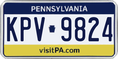 PA license plate KPV9824