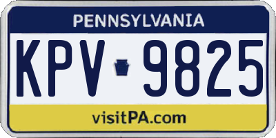 PA license plate KPV9825