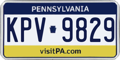 PA license plate KPV9829