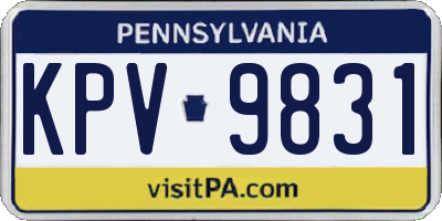 PA license plate KPV9831