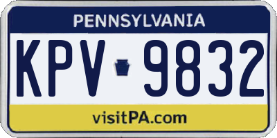 PA license plate KPV9832