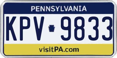 PA license plate KPV9833