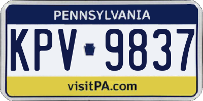 PA license plate KPV9837