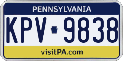 PA license plate KPV9838
