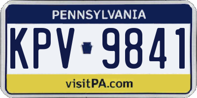 PA license plate KPV9841