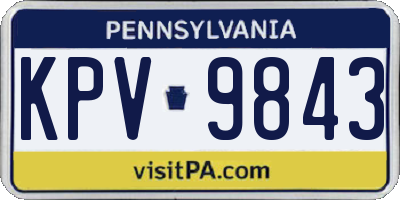 PA license plate KPV9843