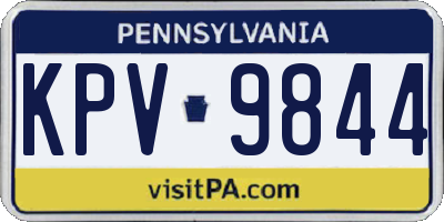 PA license plate KPV9844