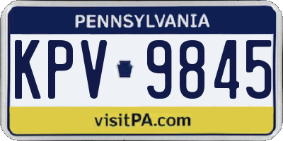 PA license plate KPV9845