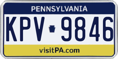 PA license plate KPV9846