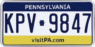 PA license plate KPV9847