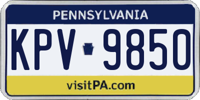 PA license plate KPV9850