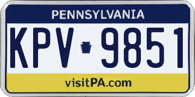 PA license plate KPV9851
