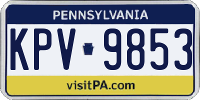 PA license plate KPV9853