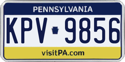 PA license plate KPV9856