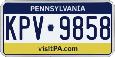 PA license plate KPV9858