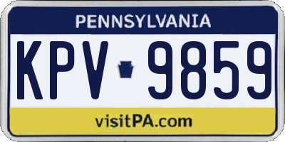 PA license plate KPV9859