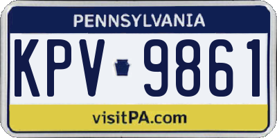 PA license plate KPV9861