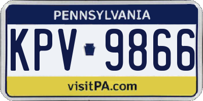 PA license plate KPV9866