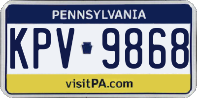 PA license plate KPV9868
