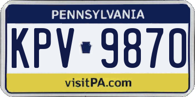 PA license plate KPV9870