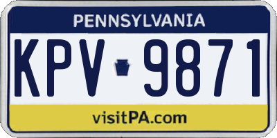 PA license plate KPV9871