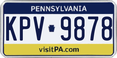 PA license plate KPV9878