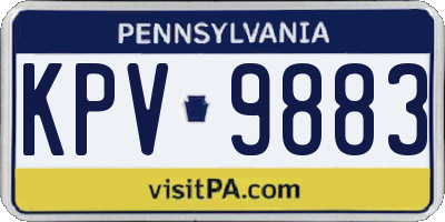 PA license plate KPV9883