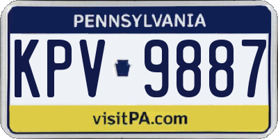 PA license plate KPV9887